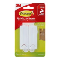 Command Picture Hanger 17041 Large White Wire-Backed, Pack of 2